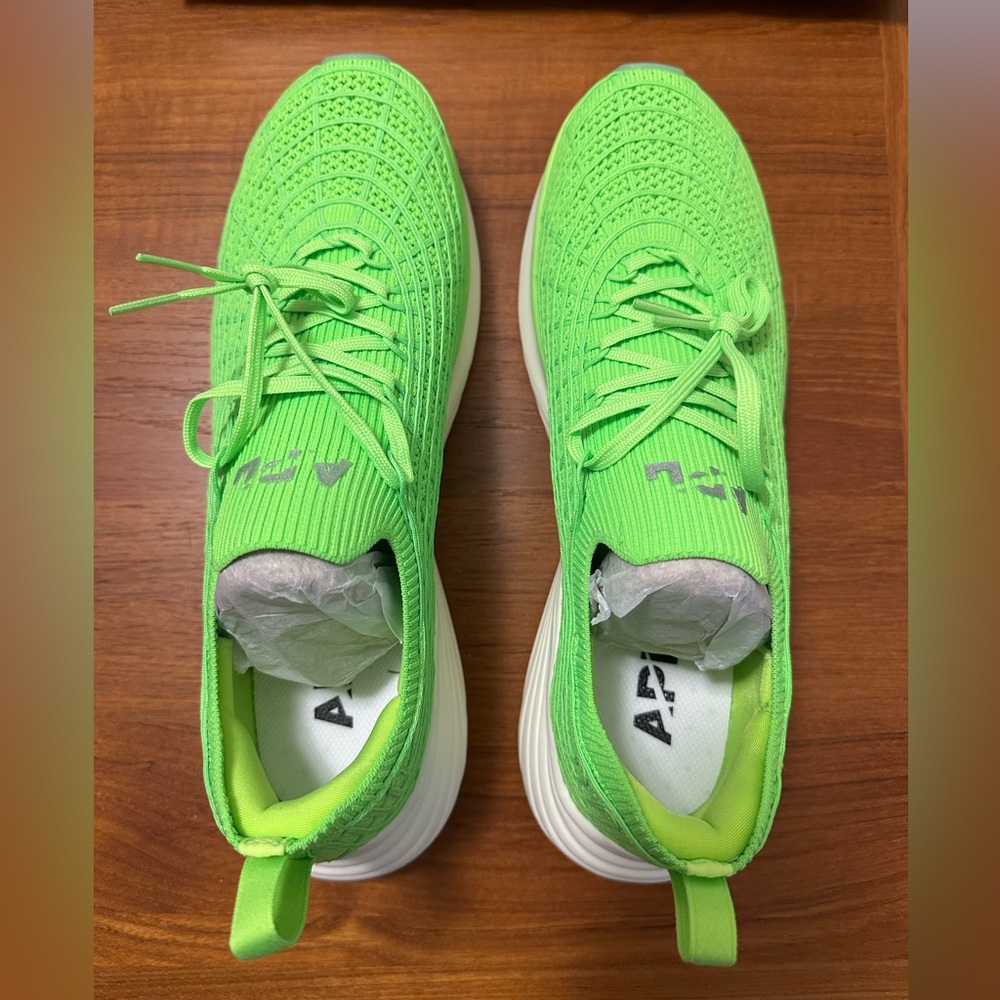 NEW APL Men’s Techloom Zipline Vibrant Green/Silver/White Knit Sneakers Sz.12 - Picture 6 of 8
